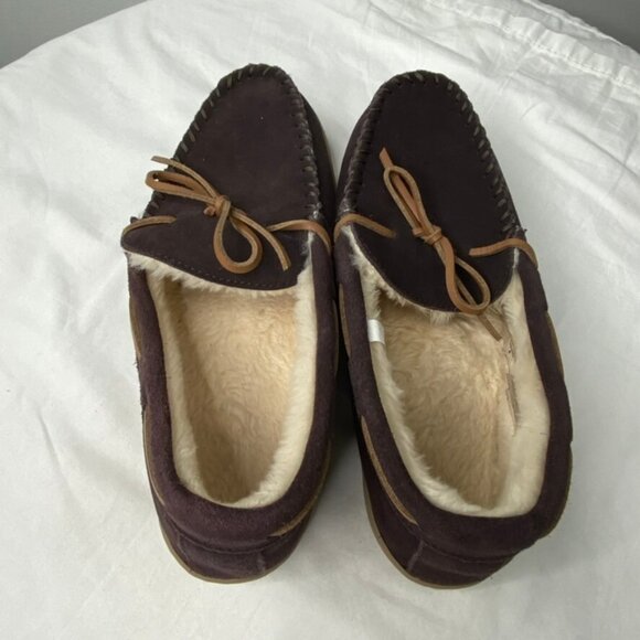 J.Crew Men's Faux Shearling Moccasins Size 9M H1299 Dark Brown - Picture 4 of 8